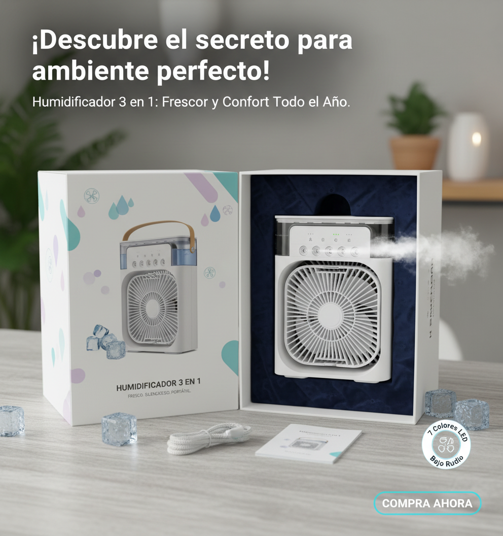 Humidificador portátil Ventilador 3 en 1